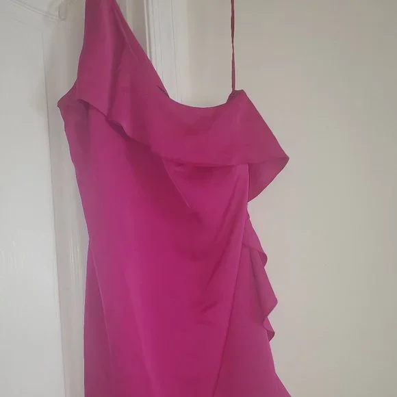 Nine West | Dresses | Nine West Hot Pink One Shoulder Mini Dress Ruffled Draped Party Dress | Poshmark Nine West | Dresses | Nine West Hot Pink One Shoulder Mini Dress Ruffled Draped Party Dress | Poshmark